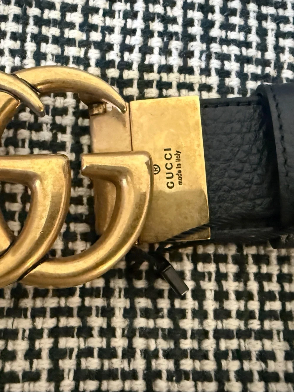 Gucci Men's reversible GG gold buckle brown and black size 100
